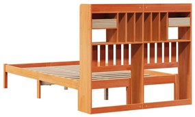 Cama com estante sem colchão 135x190 cm pinho maciço