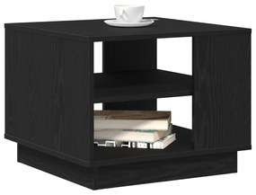 Mesa de Café em Carvalho Preto 55x55x42 cm Feita de Madeira Derivada