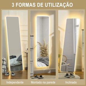 Espelho Pretty - De Pé/Parede com Luz LED - 40x150 cm - Com Iluminação