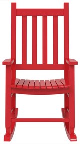 Cadeira de baloiço infantil madeira de álamo maciça vermelho