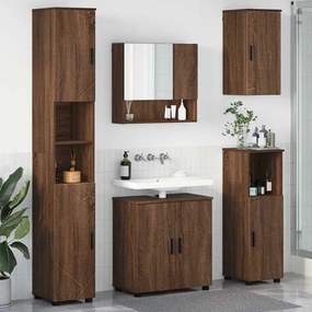 vidaXL Conjunto de Móveis para Banheiro 5 pcs Carvalho castanho