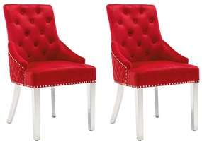 vidaXL Cadeiras de jantar 2 pcs veludo vermelho tinto