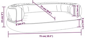 Cama p/ cães espuma ergonómico 75x53 cm couro artificial cinza