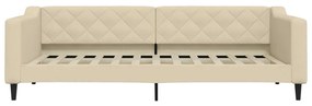 Sofá-cama 90x200 cm tecido cor creme