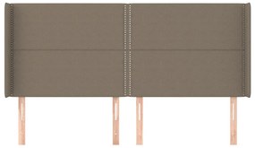 Cabeceira cama abas tecido 163x16x118/128 cm cinza-acastanhado
