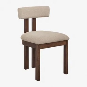 Pack De 2 Cadeiras De Jantar Estofadas Argider Madeira Escura & Chenille Castanho Trigo - Sklum