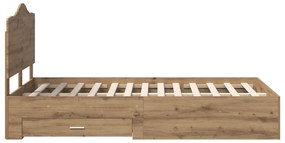 vidaXL Estrutura da Cama com cabeceira Carvalho Artesanal 120 x 190 cm