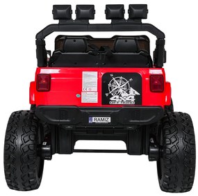 Carro elétrico para Crianças 2 Lugares Extreme Sport 4x4 24V Pneus Espuma EVA, assento couro ecológico Vermelho