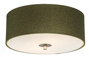 Luminária de teto rural verde 30 cm - Tambor Juta Country / Rústico,Moderno