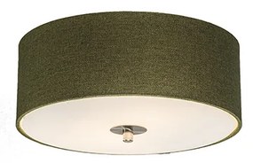 Candeeiro de teto rústico verde 30 cm - Drum Jute Country / Rústico,Moderno