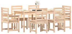 7 pcs conjunto de jantar para jardim madeira de pinho maciça