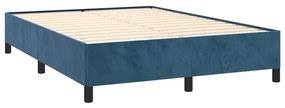 Cama com molas/colchão 140x190 cm veludo azul-escuro