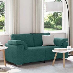 Sofá Loveseat Verde Escuro 140 cm Tecido