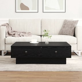 Mesa de Centro Carvalho preto Madeira de engenharia 90 x 90 x 28 cm
