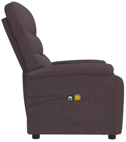 Poltrona de massagens elétrica tecido castanho-escuro