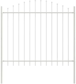 Cerca de jardim com topo arredondado branca 6.8x1.25 m em aço