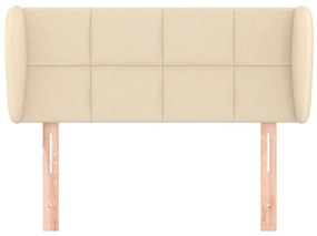 Cabeceira de cama c/ abas tecido 93x23x78/88 cm creme