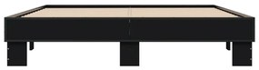Estrutura de cama 150x200 cm derivados de madeira/metal preto