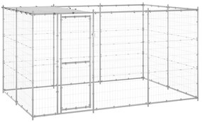 Canil de exterior com telhado 7,26 m² aço galvanizado