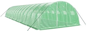 Estufa com estrutura de aço 56 m² 14x4x2 m verde