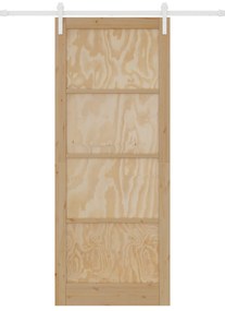 Porta Deslizante vidaXL com Conjunto de Ferragem 93x232 cm Madeira Sól