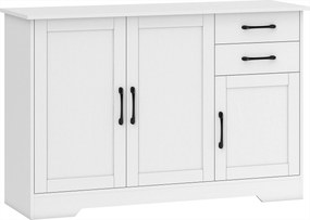 HOMCOM Aparador com 2 gavetas, moderno armário de armazenamento, prateleira ajustável e 3 portas, Branco | Aosom Portugal