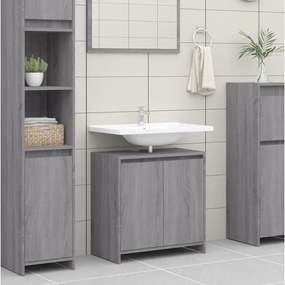 826358 vidaXL Armário casa de banho 60x33x61cm derivados madeira cinza sonoma