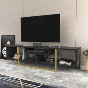 Móvel TV Asal – Preto e Dourado – 150x35,2x40 cm
