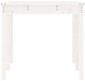 Mesa de jardim 159,5x82,5x76 cm madeira de pinho maciça branco