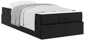 Estrutura de cama com colchão Preto 90 x 200 cm Couro sintético