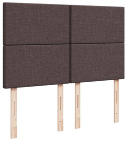 Cama com molas/colchão 140x190 cm tecido castanho-escuro