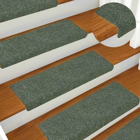 vidaXL Tapetes de escada autoadesivos 30 pcs 65x21x4 cm verde