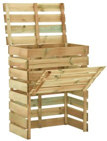 Caixa de compostagem ripada 4 pcs 80x50x100cm pinho impregnado