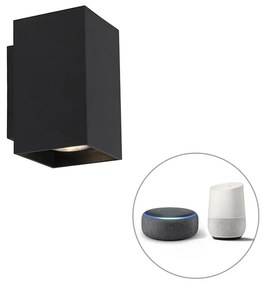 LED Candeeiro de parede inteligente moderno preto com 2 GU10 WiFi - Sandy Design,Moderno