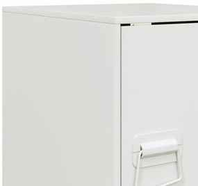Mesa de cabeceira 34,5x39x44 cm aço branco