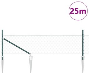 Conjunto de Cerca Conjunto de 2 Verde Floresta Aço Galvanizado