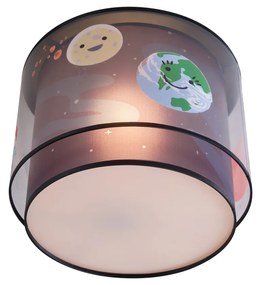 Candeeiro de teto infantil preto com nave espacial e estrelas - Harrie in Space