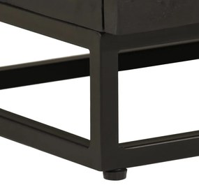 Mesa de cabeceira 40x30x50 cm mangueira maciça/ferro preto