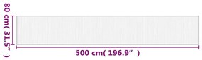 Tapete retangular 80x500 cm bambu castanho-escuro