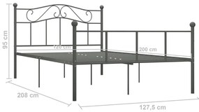 Estrutura de cama 120x200 cm metal cinzento