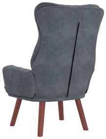 Poltrona Relaxante Veludo Cinza Escuro