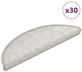 vidaXL Tapetes escada adesivos aspeto sisal 30 pcs 56x17x3cm platina
