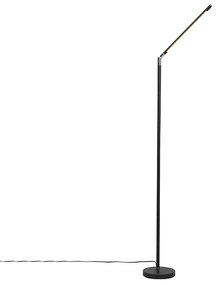 Candeeiro de pé moderno preto com LED e dimmer tátil - Berdien Moderno