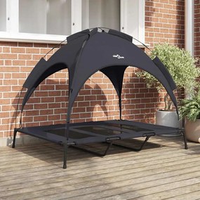 Cama Elevada para Cães com Capa Removível Preta XL Aço