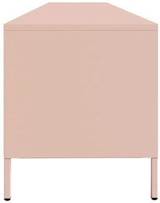 Móvel de TV 202x39x43,5 cm aço laminado a frio rosa