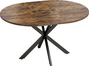 HOMCOM Mesa de jantar extensível para 4–6 pessoas, mesa de cozinha em estilo industrial com pés em X, Castanho Rústico | Aosom Portugal