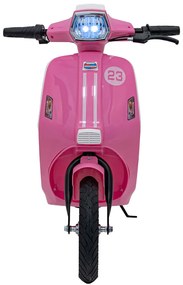 Vespa elétrica para Crianças 24V Retro Scooter 23, Rodas AR assento couro ecológico Rosa