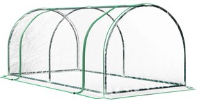 Estufa 200x100x80cm para Jardim Terraço Cultivo de Plantas Estufa com Estrutura de Aço Cobertura PVC Transparente
