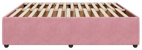 Estrutura de cama 180x200 cm veludo rosa