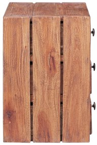 Mesa cabeceira 3 gavetas 35x25x35 cm madeira de mogno maciça